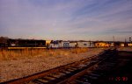 A colorful display of locomotives in the yard